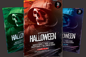 SALE% Halloween Flyer Bundle