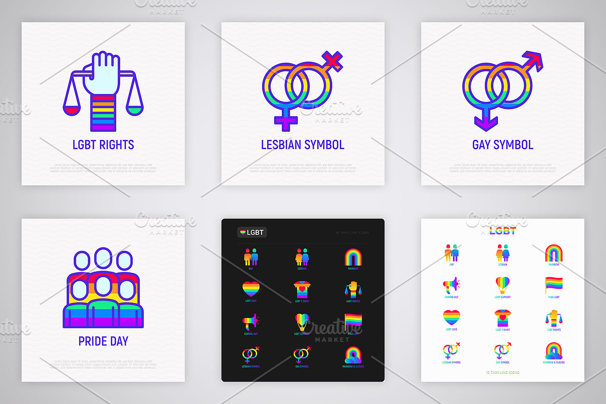 LGBT | 28 Icons Set, an Outline Icon by Alex Blogoodf (Photo 6 of 7)