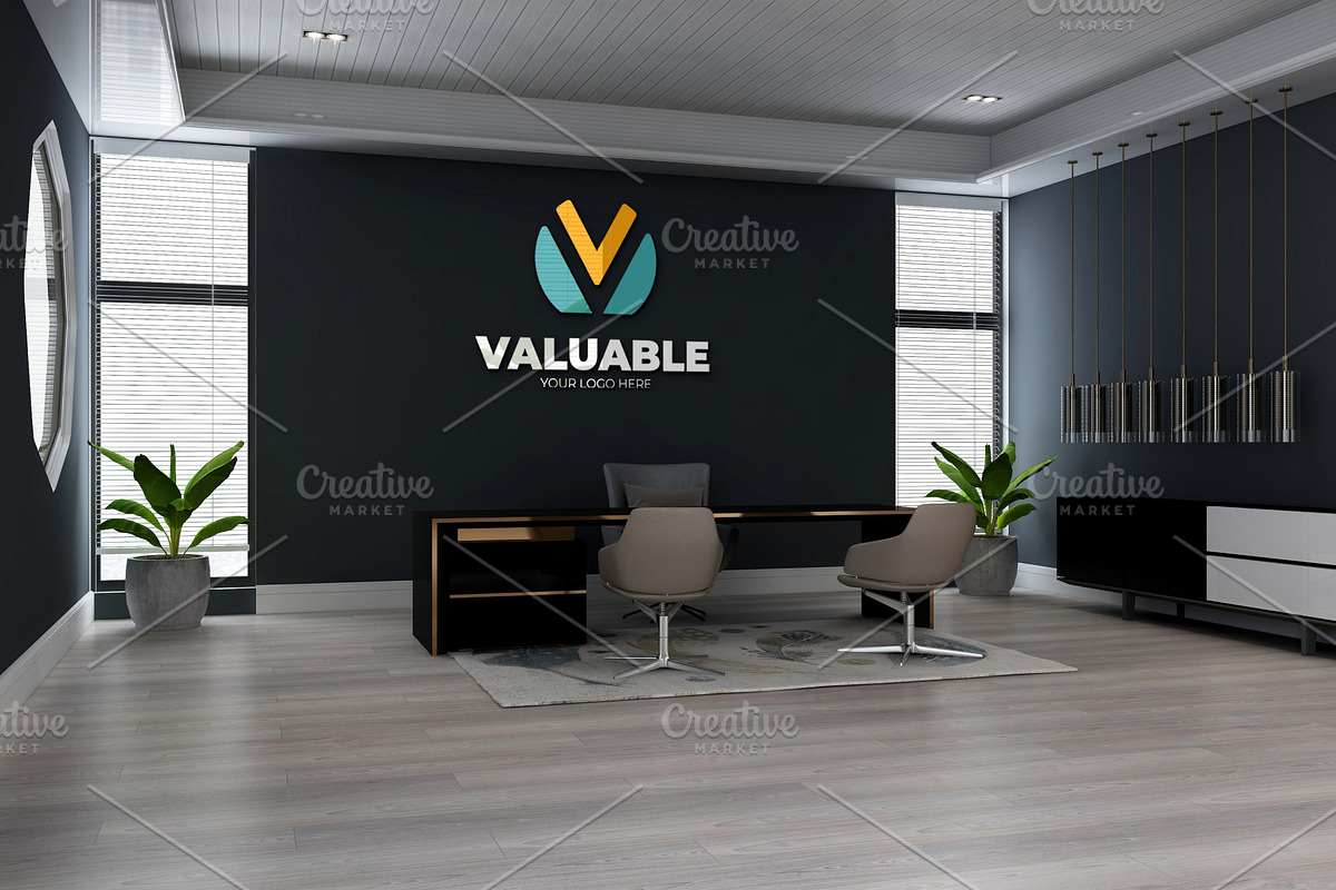 PSD Office Room Company Logo Mockup, a Product Mockup by Ayy (Photo 12 of 23)