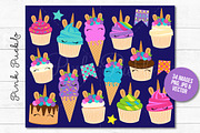 Unicorn Birthday and Cupcake Clipart, an Illustration by PinkPueblo (Thumbnail 2 of 3)