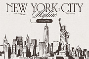 New York City Skyline Sketches, a Work Illustration by TheMountBirdStudio (Thumbnail 1 of 8)