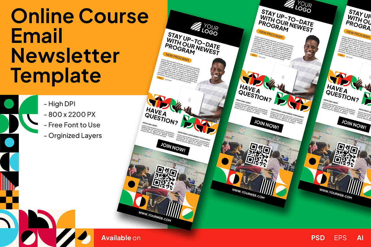Language Course Email Newsletter, a Print Template by Esensifiksi.studio (Photo 1 of 3)