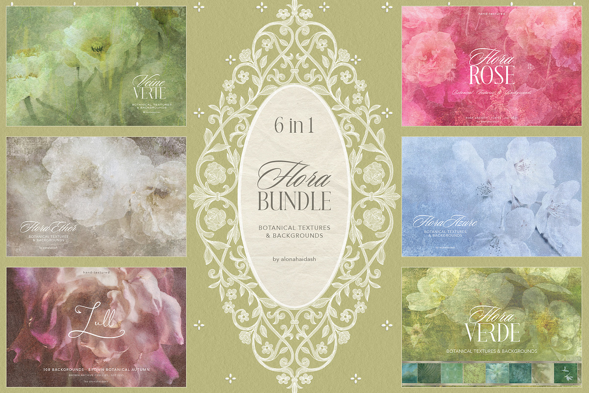 Flora Bundle - Floral Backgrounds, a Background Graphic by alonahaidash (Photo 1 of 24)