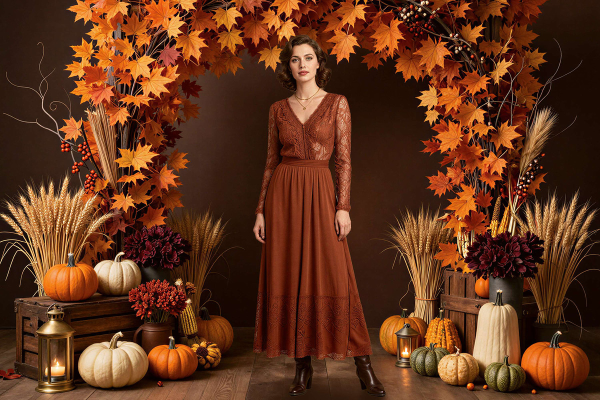 34 Autumn Wreath Digital Backdrops, a Background Graphic by 3Motional (Photo 8 of 18)
