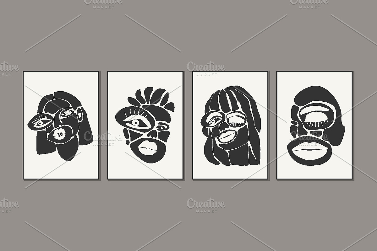 Abstract Face Printable Wall Art, a Background Graphic by C Design Studio (Photo 11 of 16)
