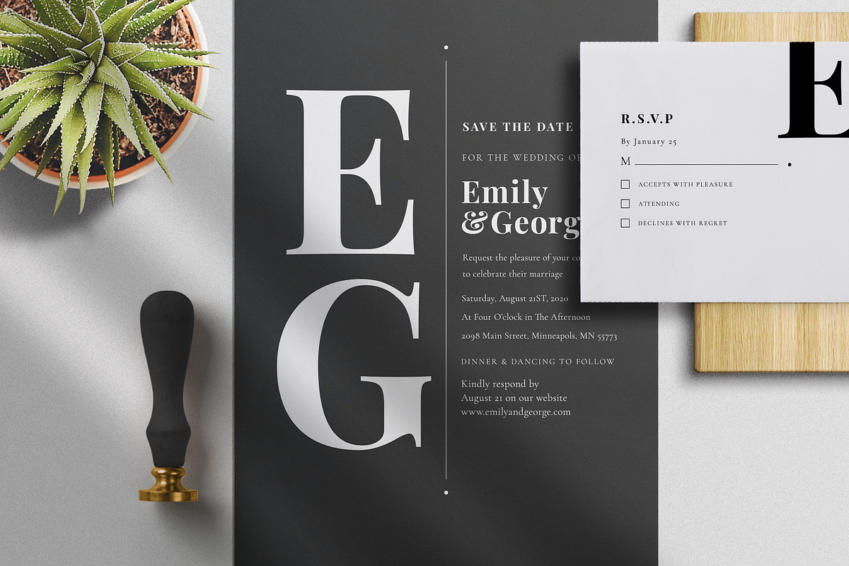 Modest Wedding Invitation Suite, an Invitation Template by Azka Creative (Photo 2 of 5)
