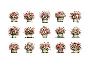 Whimsical Spring Flowes Busket Clipa, an Illustration by GatewayDesign (Thumbnail 2 of 6)