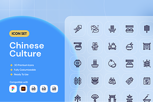 Chinese Culture Icon Set, an Icon by Nathaya Studio