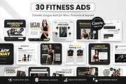 Fitness Static Ad Templates Canva, a Social Media Template by DigiPax (Thumbnail 1 of 11)