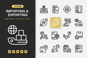 Importing and Exporting Icons, an Outline Icon by Spacepixel Creative