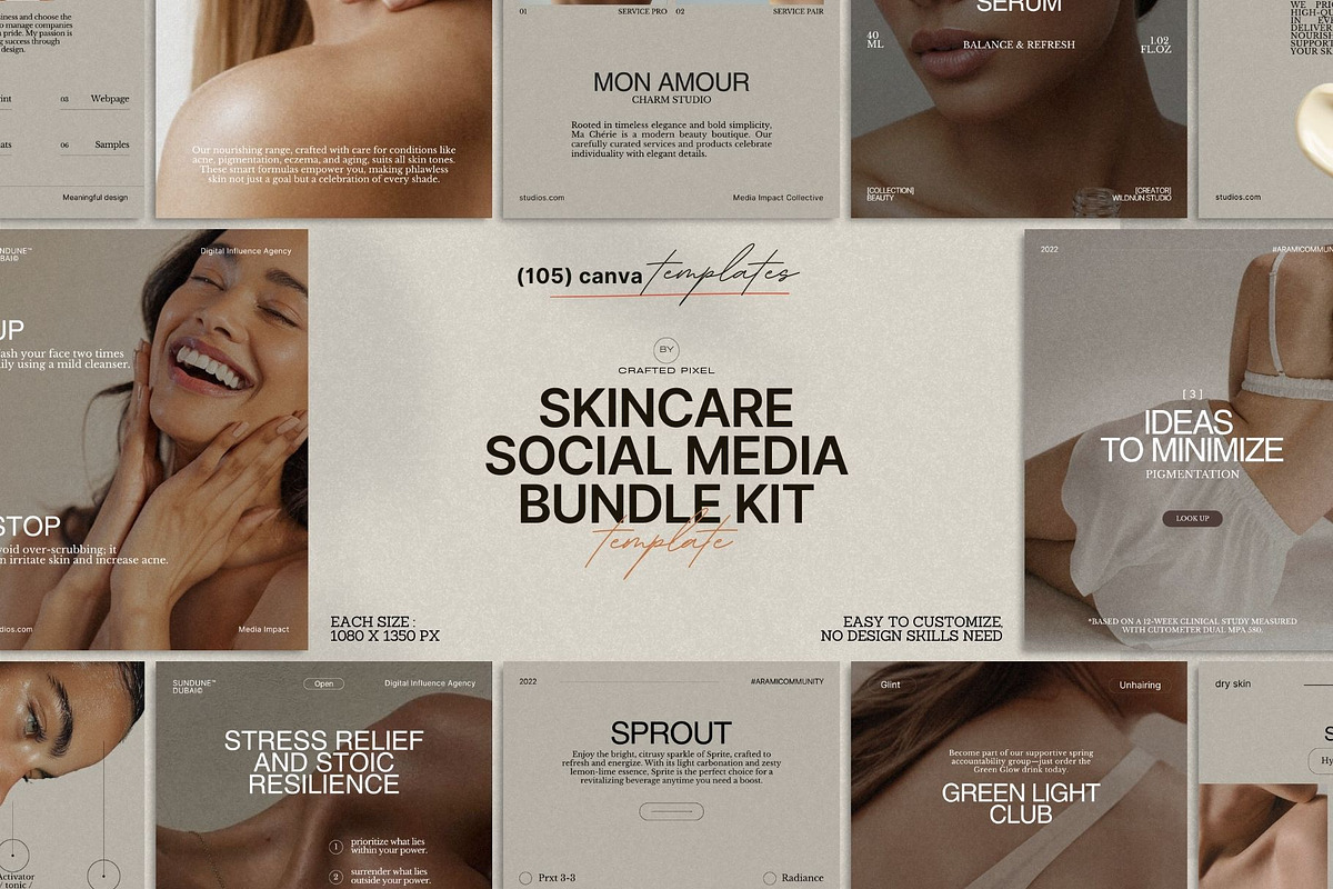 Canva Post Templates for Skincare