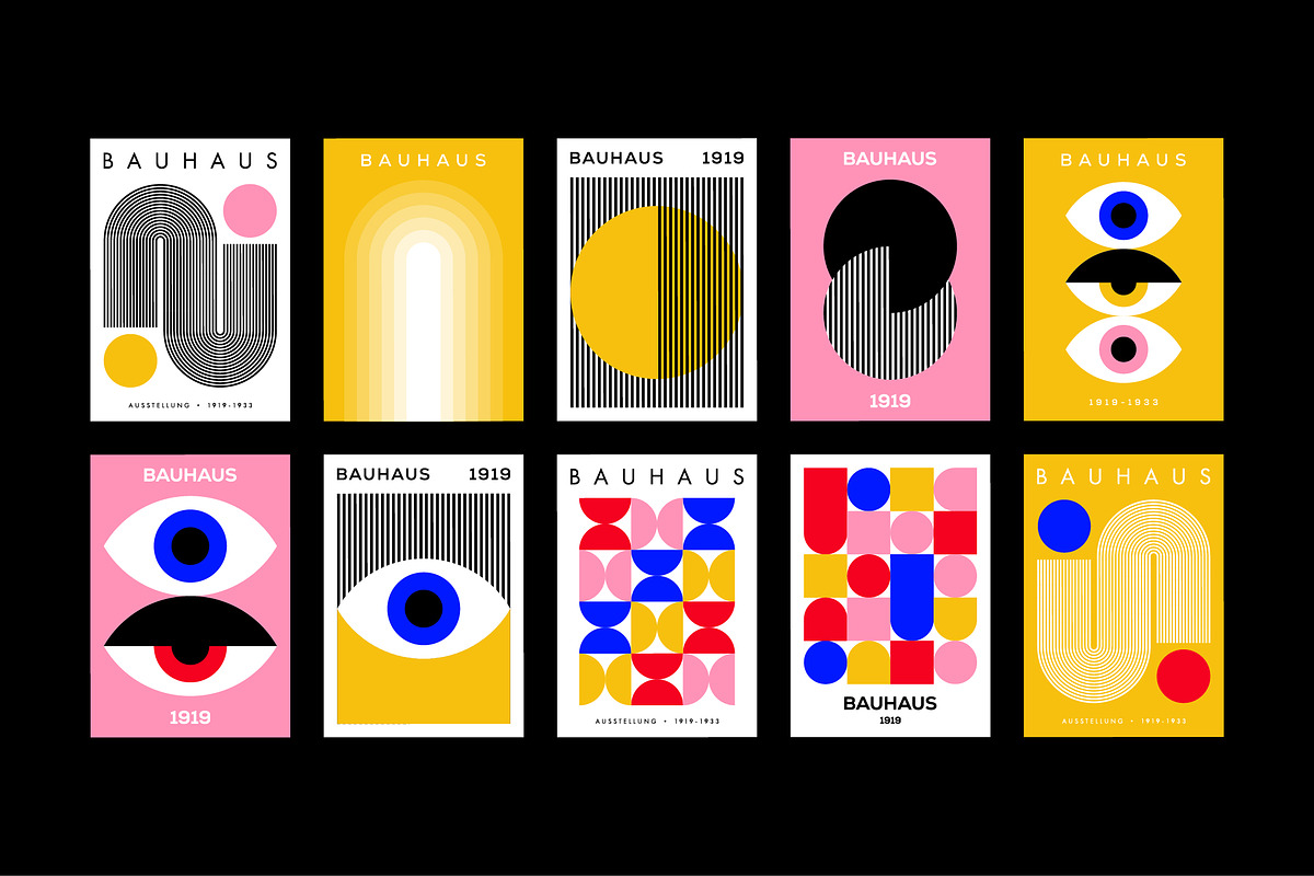 40 Bauhaus Posters Vector Set, a Poster Template by PixelMind (Photo 7 of 8)