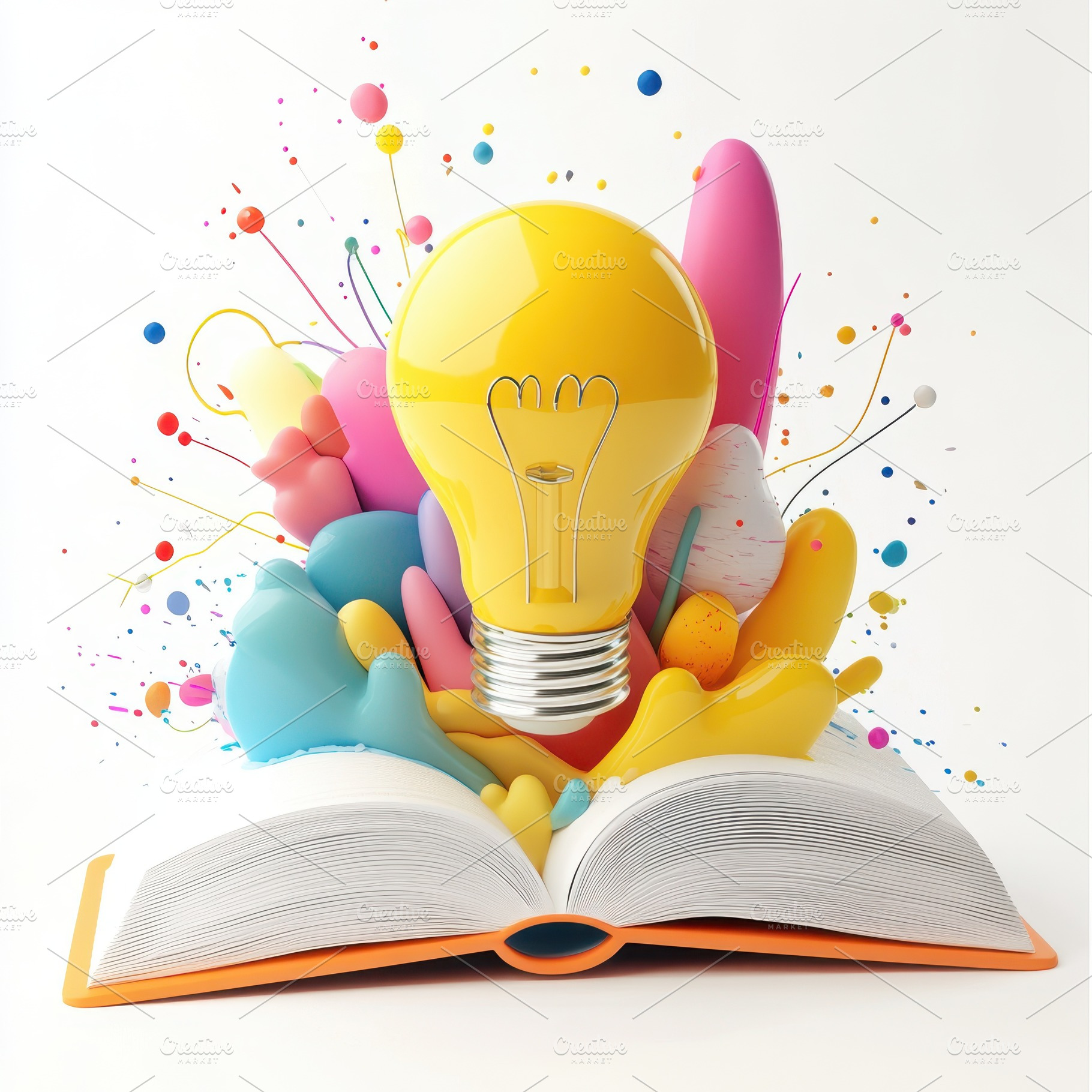 Bright Idea Exploding from Open Book, a Background Photo by Pixeness Studio