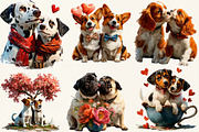 Valentine's Day Couple Dog Clipart, an Illustration by DreamCafeArt (Thumbnail 5 of 6)