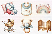 Neutral Baby Watercolor Clipart, an Illustration by CreationArt (Thumbnail 3 of 5)