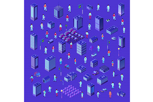 Citizens walking and driving in, an Object Illustration by AlexZeL