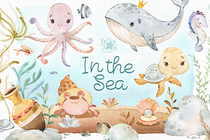 In The Sea. Watercolor Collection