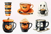 Whimsical Halloween Coffee Clipart, an Illustration by Dream Creation (Thumbnail 2 of 7)