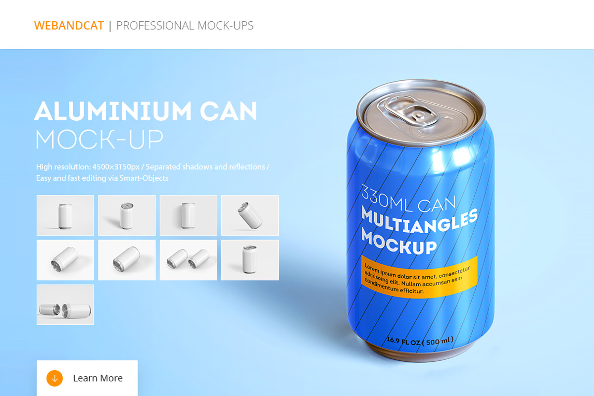 Can Mock-up, a Packaging Mockup by WebAndCat (Photo 1 of 9)