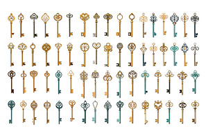 Door keys with fancy shape, large, an Object Illustration by Onyx