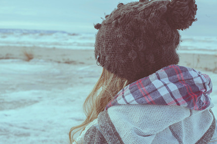 Woman with winter hat