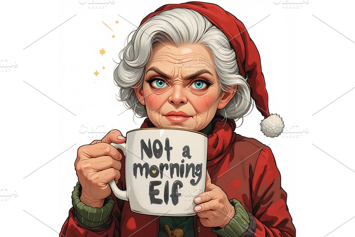Funny Old Lady Christmas Sublimation, a Decorative Illustration by Creative design (Photo 6 of 7)