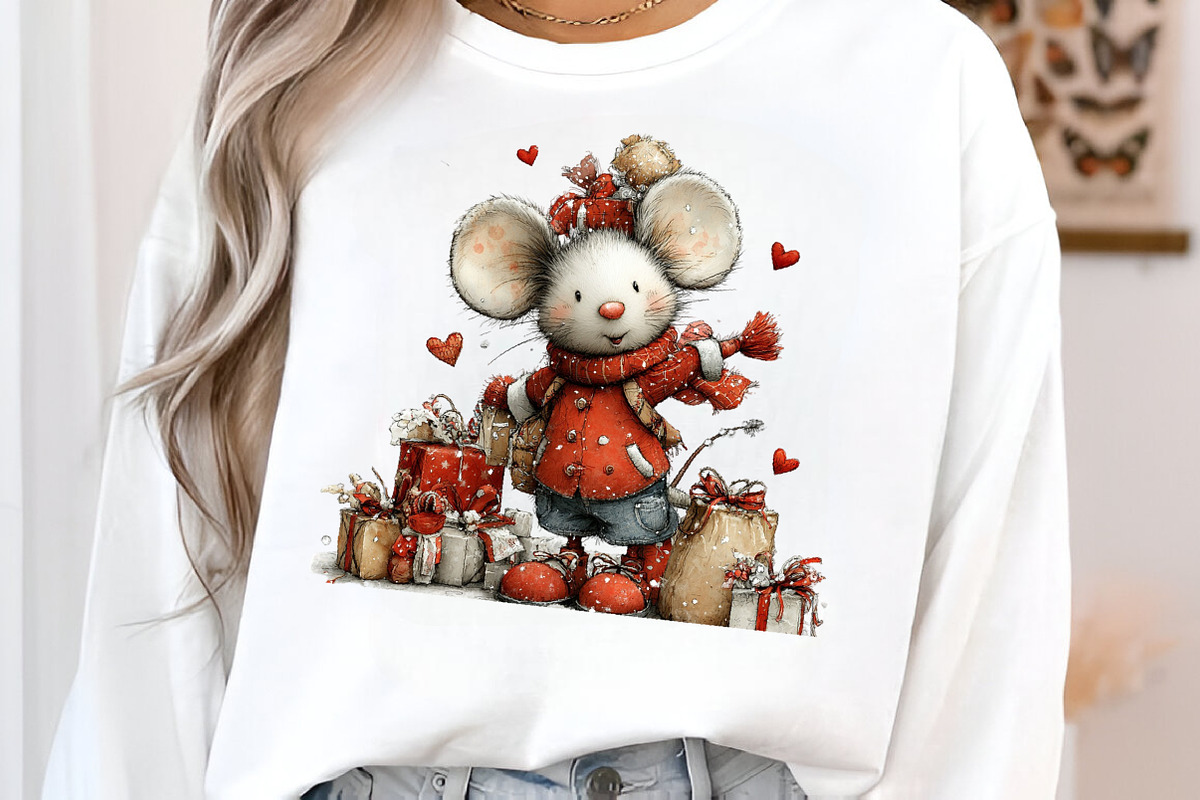Whimsical Mouse Christmas Clipart, an Illustration by SinaCreation (Photo 6 of 11)