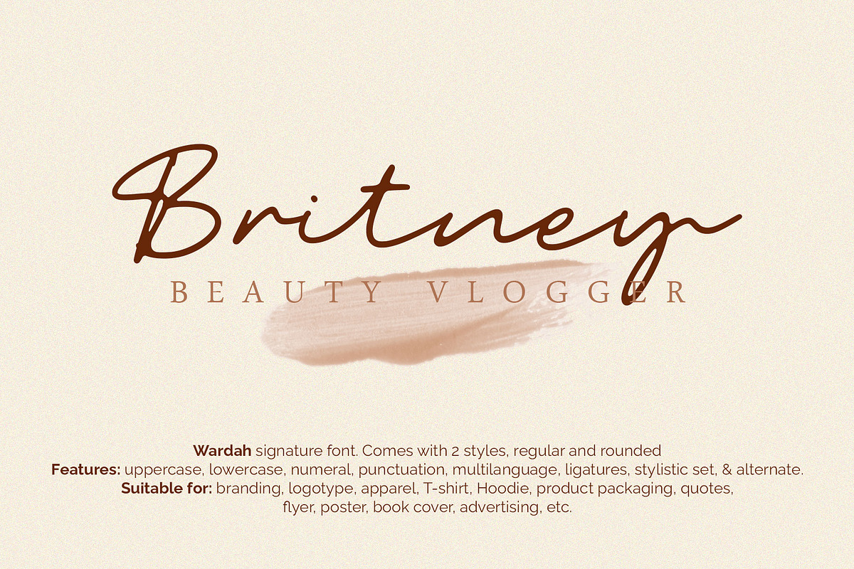 Wardah, a Script Font by Omotu Studio (Photo 2 of 12)