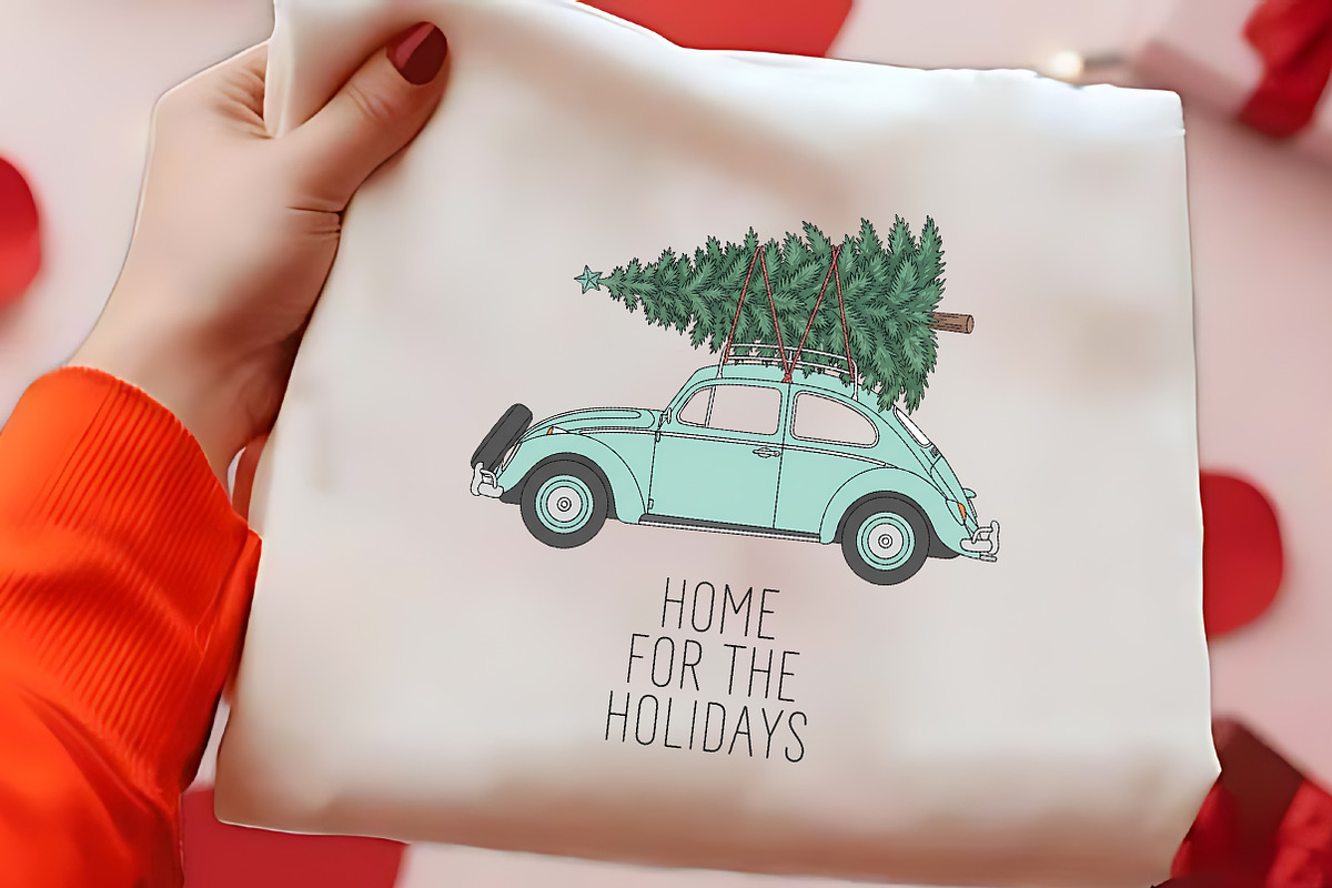 Home For The Holidays Car PNG Art, a Seasonal Illustration by CrexoraLab (Photo 2 of 4)