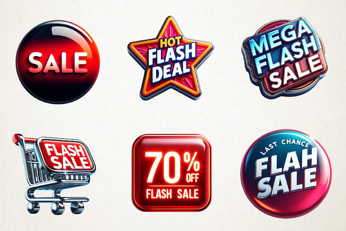 Black Friday Flash Sale PNG Bundle, an Illustration by RobertsArt (Photo 6 of 7)