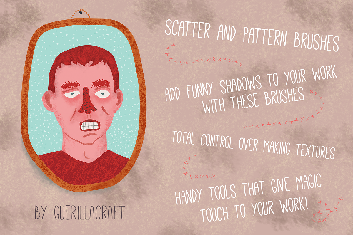 Scatter&Pattern Photoshop brushes, a Brush Add-On by Guerillacraft (Photo 3 of 5)