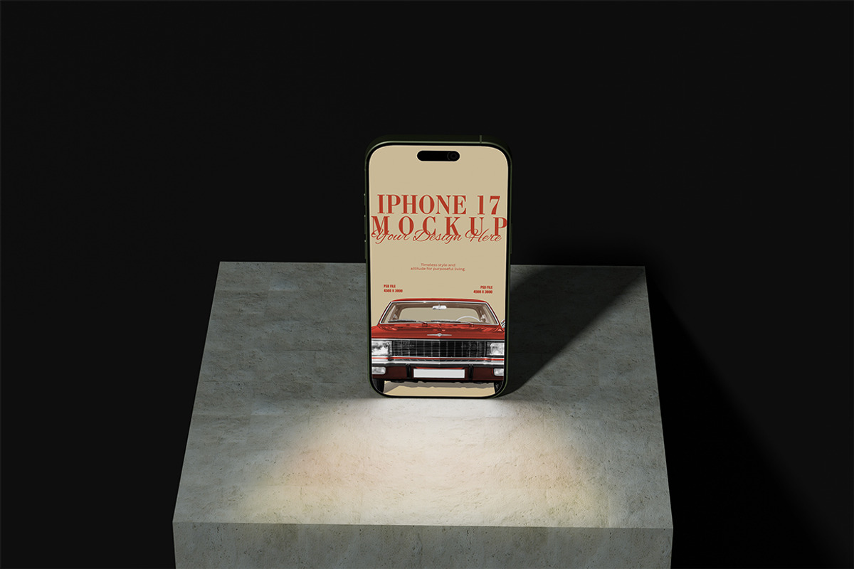 iPhone 17 Mockup, an iPhone Mockup by HanaSaka_Studio (Photo 4 of 5)