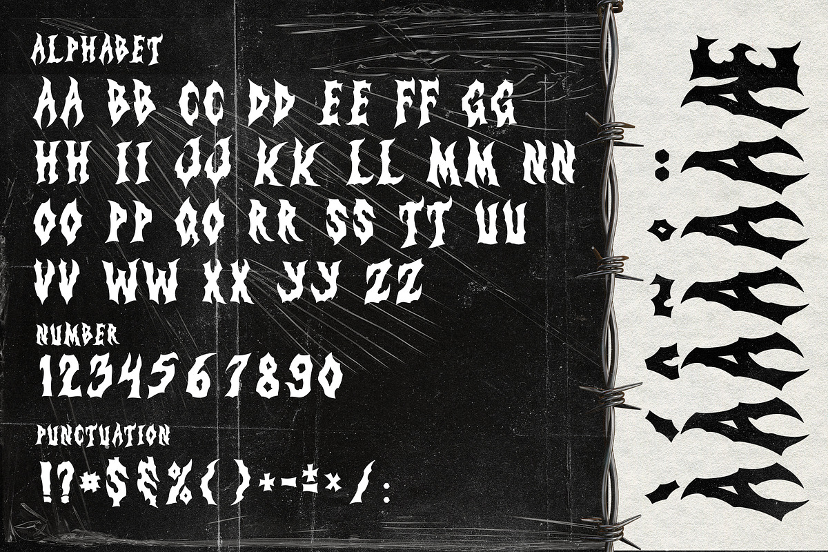 Demones Disaster Horror Metal, a Blackletter Font by dansdesign (Photo 4 of 9)