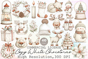 Cozy White Christmas Clipart Set, an Illustration by Sublimation Artist (Thumbnail 1 of 6)