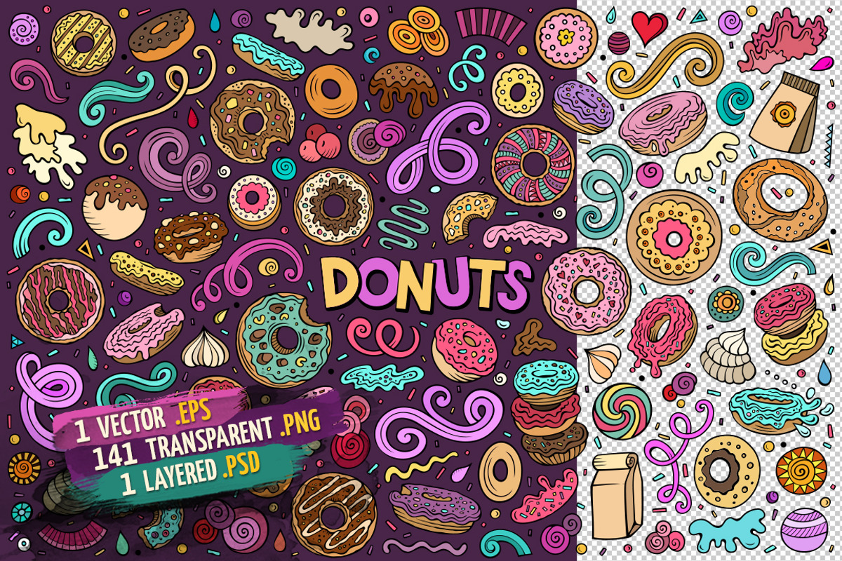 Donuts Objects & Elements Set, an Object Graphic by BALABOLKA (Photo 2 of 4)