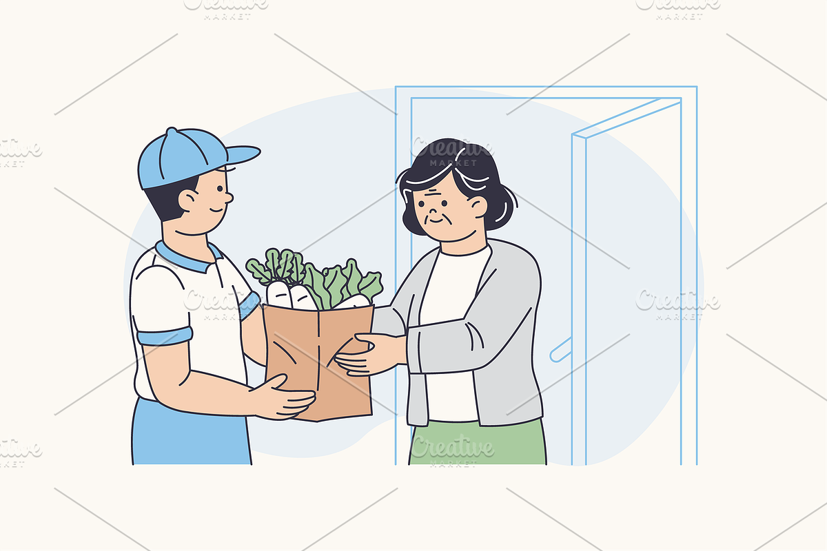Connected Safe Seniors Illustration, an Object Graphic by Jump Studio (Photo 4 of 12)