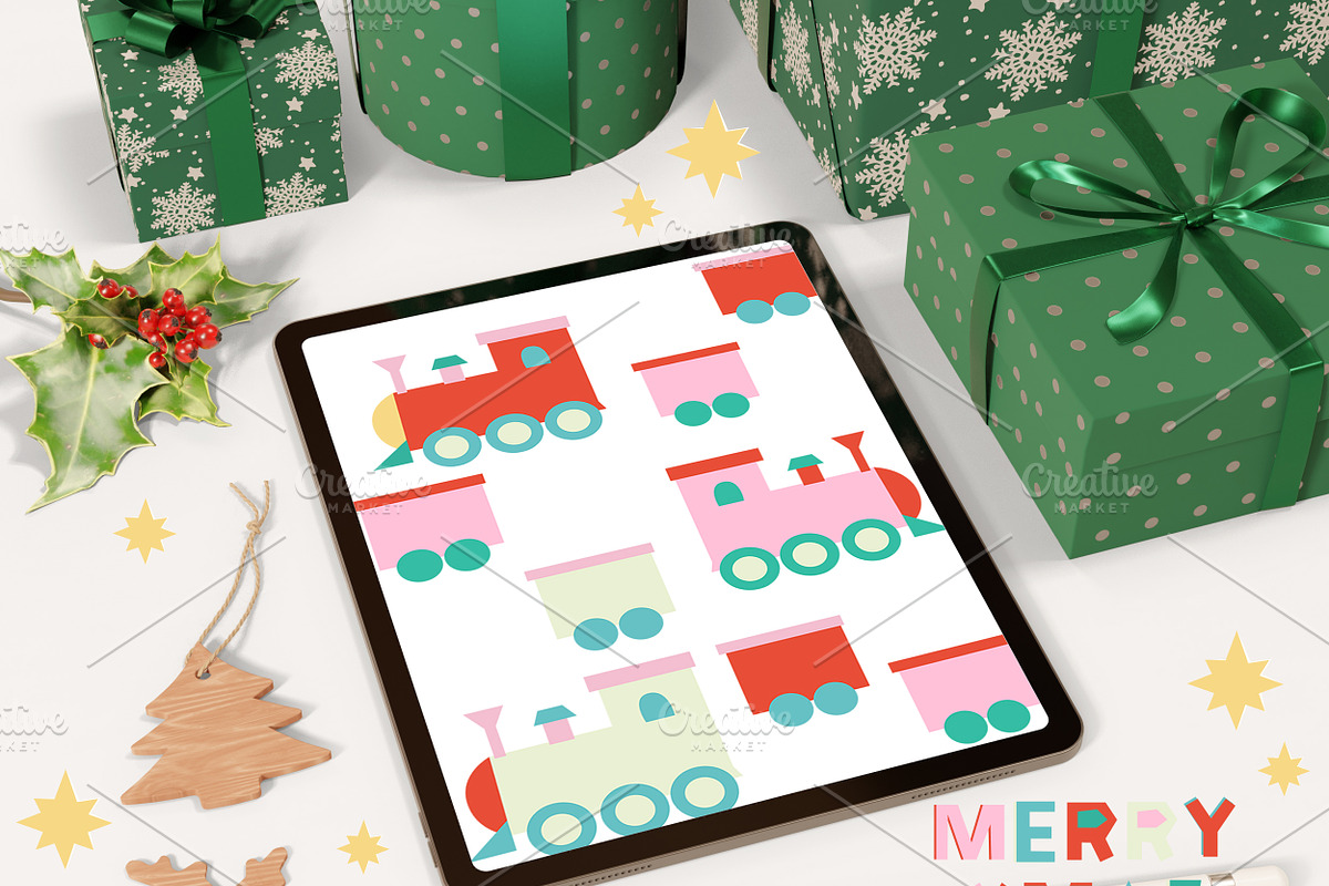 Merry Christmas. 50 BONUS elements, a Pattern Graphic by Lineli (Photo 7 of 10)