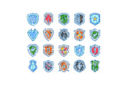 Hand drawn shield protection icons, an Object Graphic by pikepicture (Thumbnail 1 of 3)