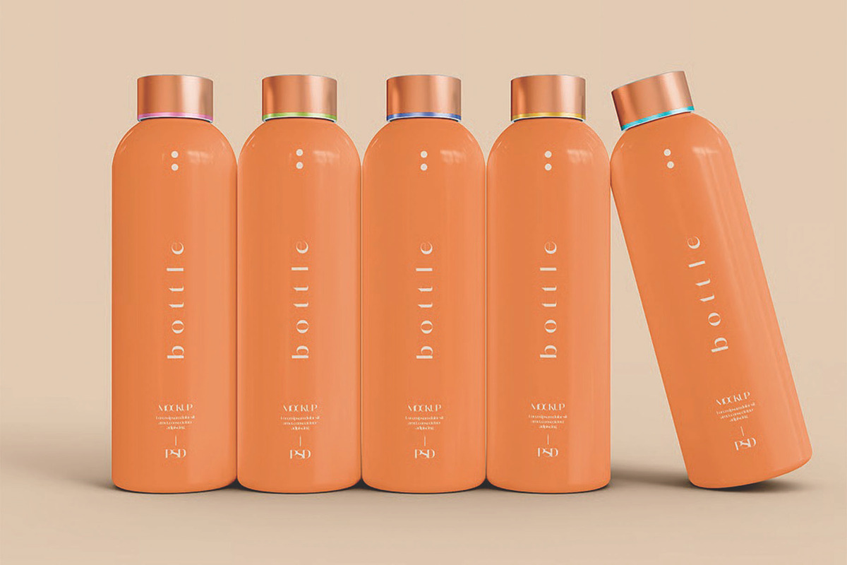 Stainless Steel Bottles Mockup, an Advertising Mockup by skybluecreative (Photo 2 of 3)
