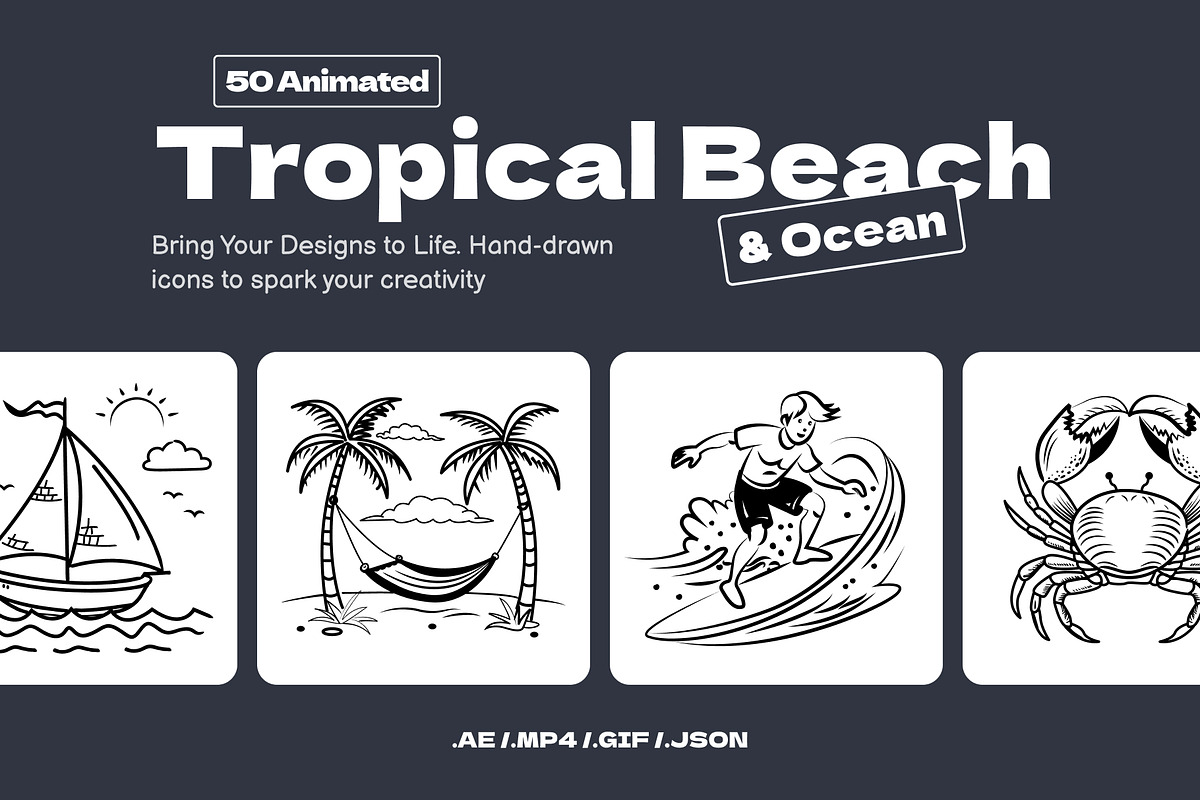 Animated Tropical Beach and Ocean, an Outline Icon by Brickclay (Photo 1 of 6)