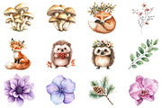 Boho Woodland Baby Floral Animals, an Illustration by CitraGraphics (Thumbnail 3 of 5)