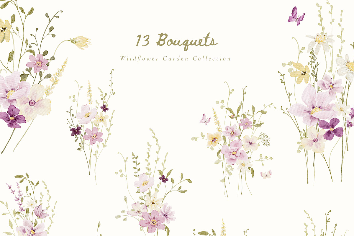 Watercolor Wildflower Garden, a Decorative Illustration by Altea Design Studio (Photo 14 of 18)