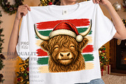 Retro Christmas Cow Stripes PNG, a Seasonal Illustration by Libby Wishes (Thumbnail 1 of 4)