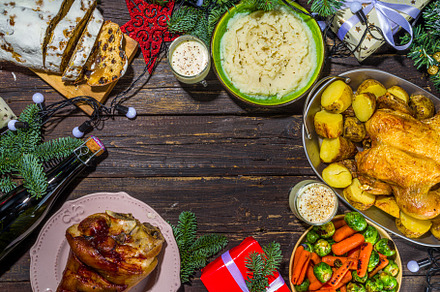 Festive Christmas dinner table, a Food & Drink Photo by Rimma