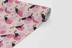 Tropical Bird Seamless Pattern