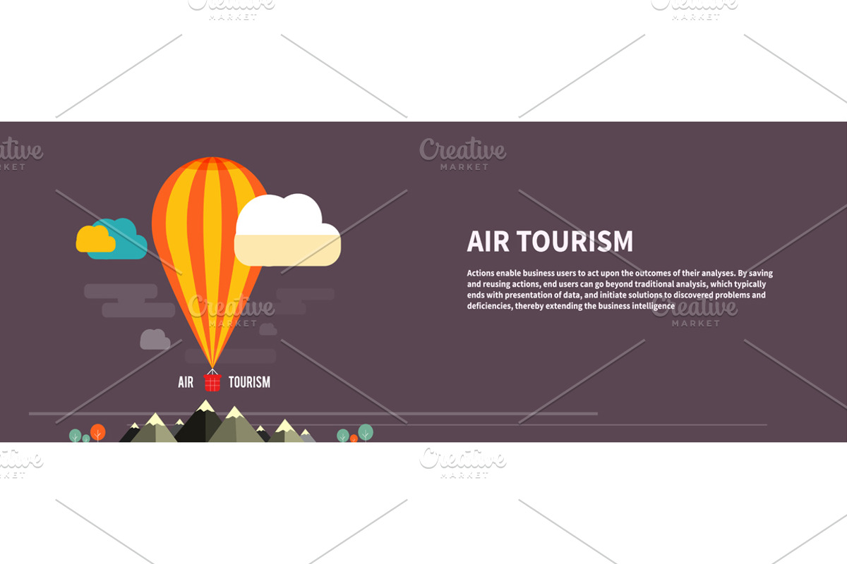 Hot air balloon flying over
