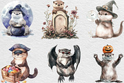 Halloween Cute Otter Clipart, an Illustration by Black Bird Studio (Thumbnail 3 of 6)