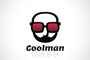 Cool Man Glasses Logo Template