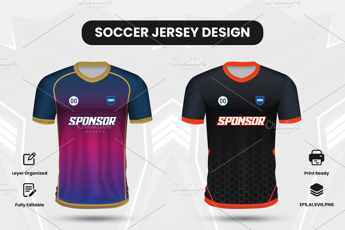 Soccer & Football Uniform Design, a Sport Illustration by samsulpassive (Photo 2 of 4)