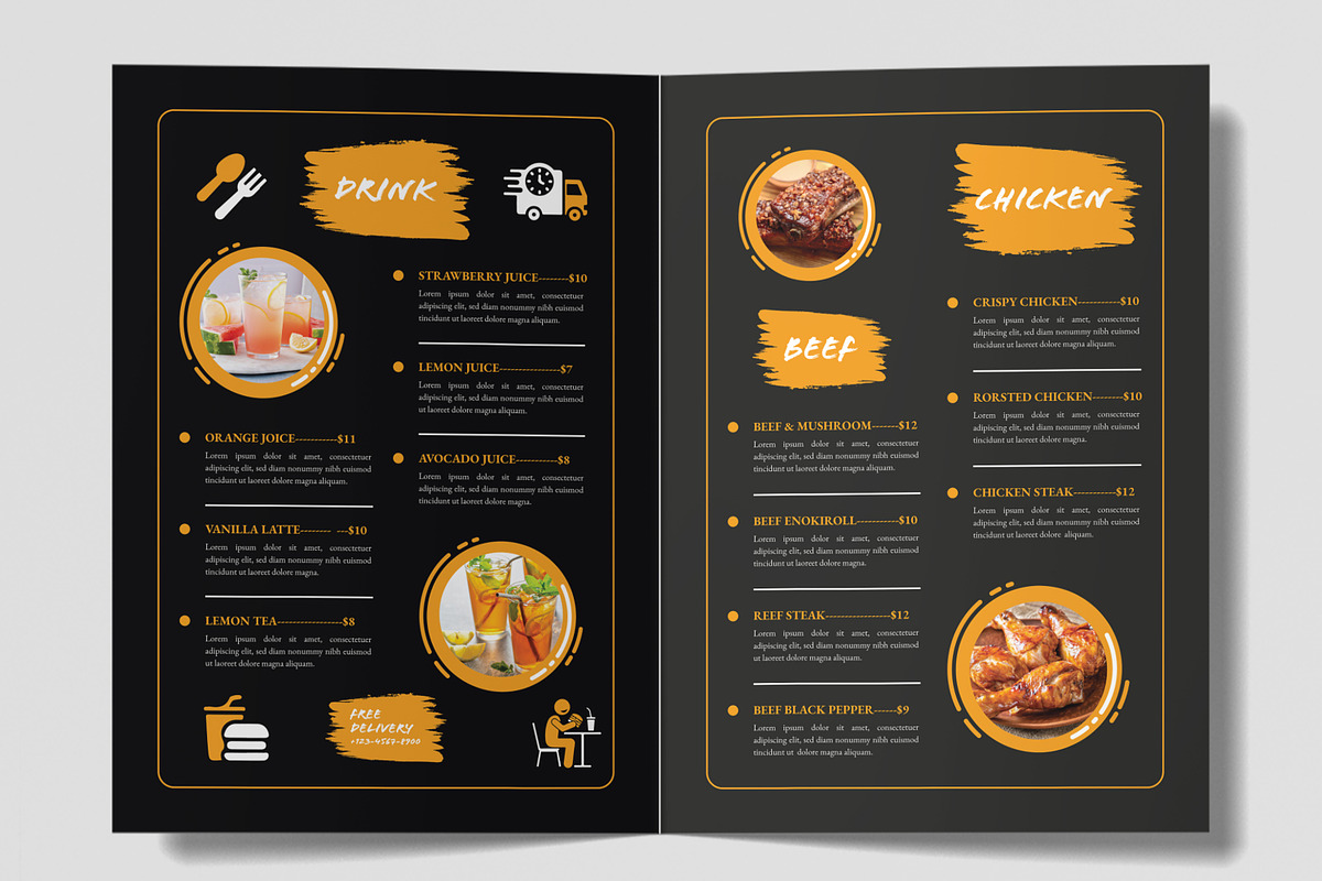 Restaurant Food Menu Layout